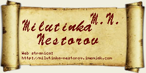 Milutinka Nestorov vizit kartica